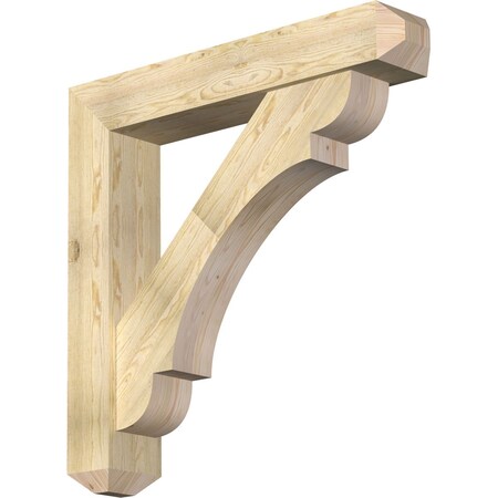 Ekena Millwork Olympic Craftsman Rough Sawn Bracket w/ Offset Brace, Douglas Fir, 8"W x 44"D x 44"H BKT0806X44X44OLY04RDF